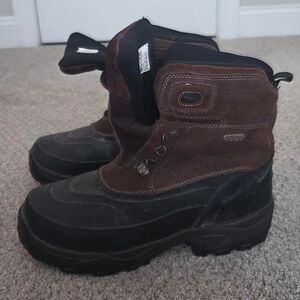 Totes Brown Suede Duck Snow Boots Chunky Winter Gorpcore Y2K